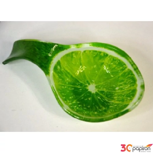 Üveg kínálótál kanál forma lime 8x15x3,5