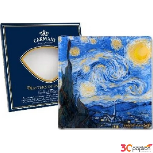Üveg tányér 13x13cm Van Gogh: Csillagos éj