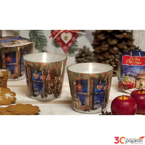 Gyertya üvegben illatos 24' Christmas Charming 115g illatos gyertya Bartek candles ÚJ ILLATTAL