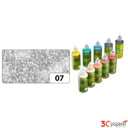 Üvegfesték Folia 80 ml Funny Color Antik ezüstcsillámos F4507
