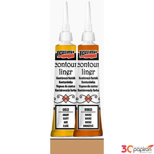 Üvegfesték Pentart kontúrozó 20ml antik réz
