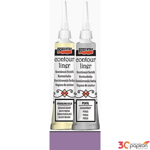 Üvegfesték Pentart kontúrozó 20ml csillogó padlizsán