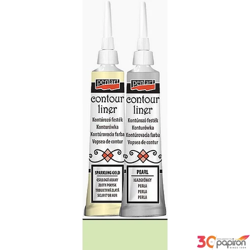 Üvegfesték Pentart kontúrozó 20ml csillogó pisztácia