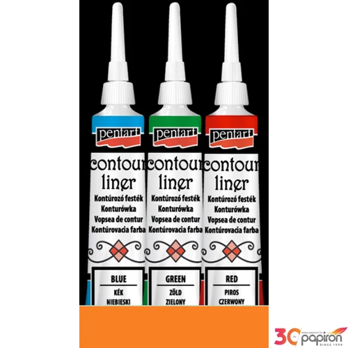 Üvegfesték Pentart kontúrozó 20ml narancs