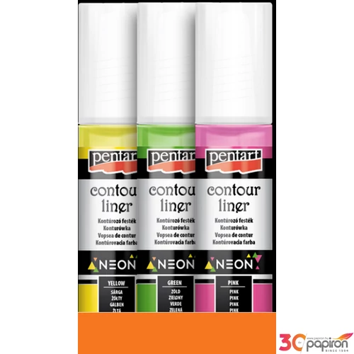Üvegfesték Pentart kontúrozó 20ml neon narancs