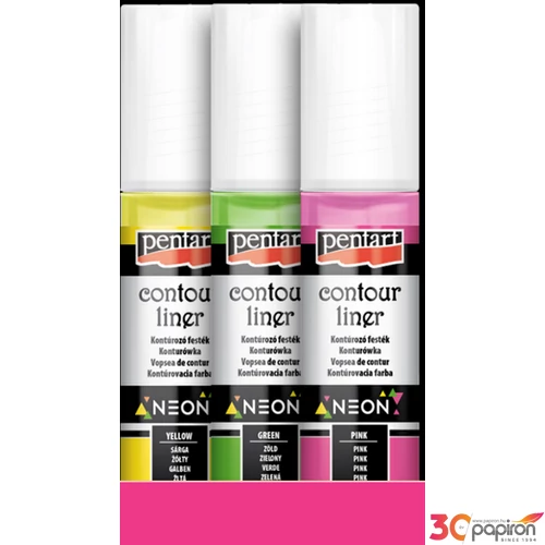 Üvegfesték Pentart kontúrozó 20ml neon pink 