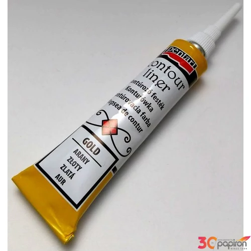 Üvegfesték Pentart kontúrozó 20ml, arany PENTART