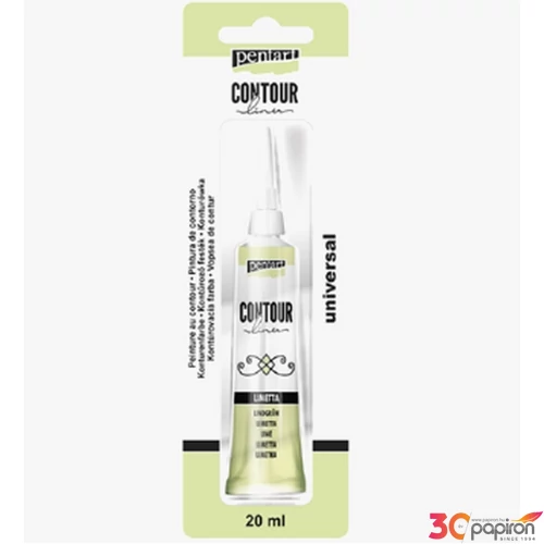 Üvegfesték Pentart kontúrozó 20ml csillogó limetta