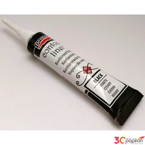 Üvegfesték Pentart kontúrozó 20ml, fekete PENTART