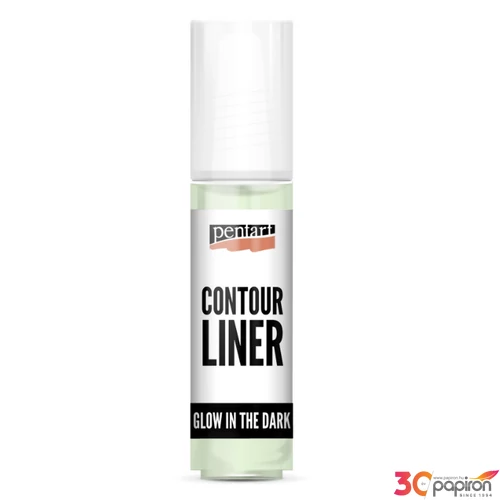 Üvegfesték Pentart kontúrozó 20ml glow zöldesfehér