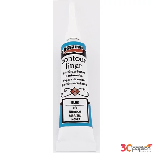 Üvegfesték Pentart kontúrozó 20ml kék Kontúrozó festék - Normál színek