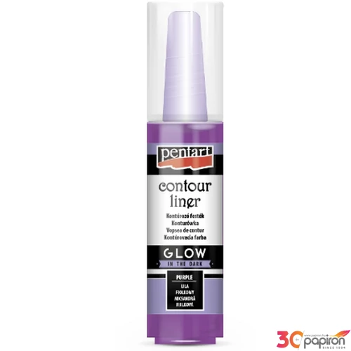 Üvegfesték Pentart kontúrozó 20ml világítós lila GLOW