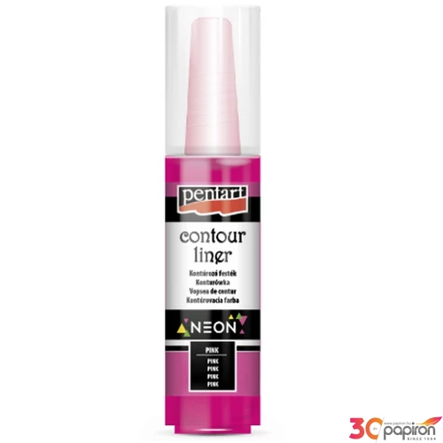 Üvegfesték Pentart kontúrozó 20ml világítós pink GLOW