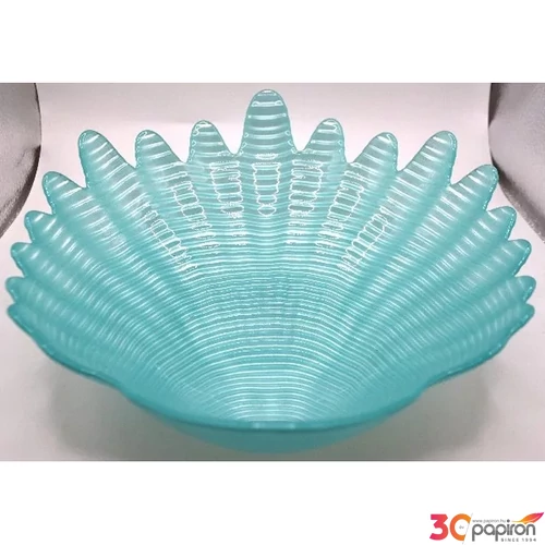 Üvegtál 20cm Polo fémes-égkék 
