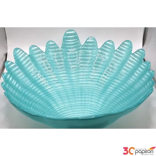 Üvegtál 26cm Polo fémes-égkék 