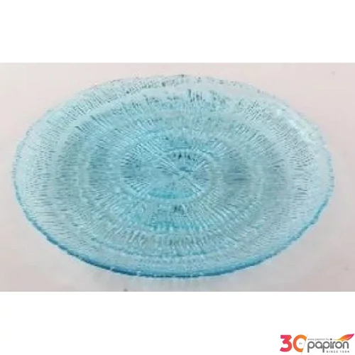 Üvegtál 28cm Norma áttetsző égkék 