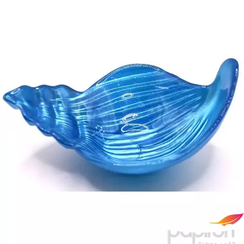 Üvegtál 14cm Snail fémes-kék csiga forma
