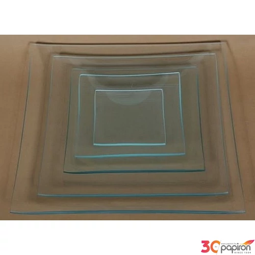 Üvegtál négyzet gyertyatál négyszögletes 25x25cm