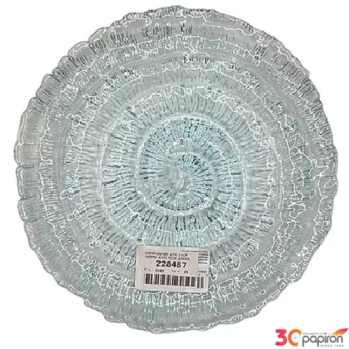 Üvegtányér 21cm norma áttetsző égkék
