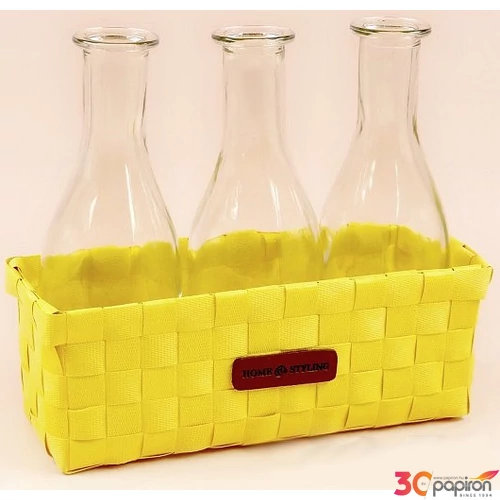Üvegváza 3db-os 18cm-es