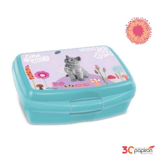 Uzsonnásdoboz Ars Una 24'' Cute Animals-kitten (5368) 24 cica 52543685 zárható műanyag uzsonnás doboz