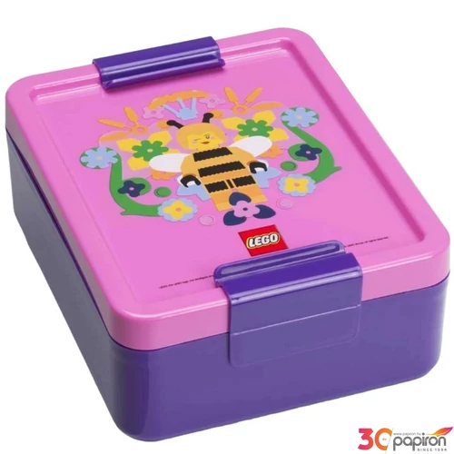 Uzsonnás doboz LEGO "Bee" lila-rózsaszín-mintás