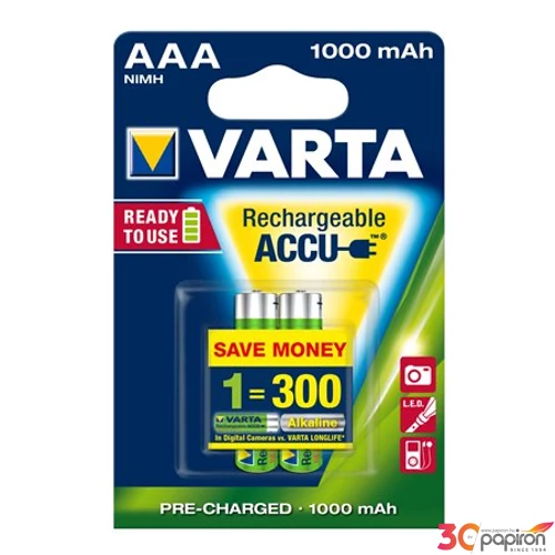 Elem Varta tölthető "AAA mikro, 2x1000 mAh, Professional Accu