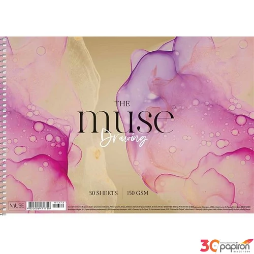 Vázlatfüzet A4 Shkolyaryk spirál, 150 g, 30 lap, Drawing Muse