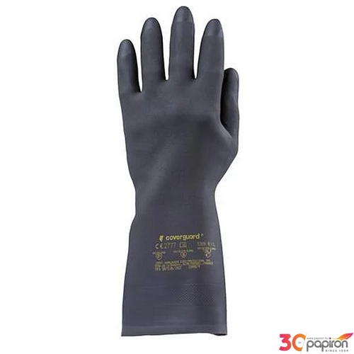 Védőkesztyű neoprén vegyszerálló érdesített kesztyű 10/XL méret fekete