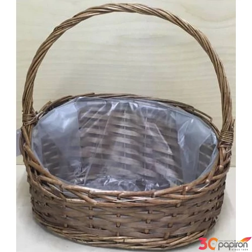 Vessző csemege kosár barnanagy 34x23x15cm