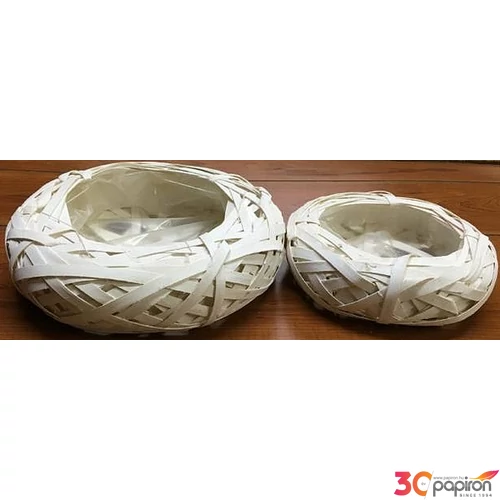 Vessző, fonott fészek szett 2db-os 20x6cm, 27x8cm