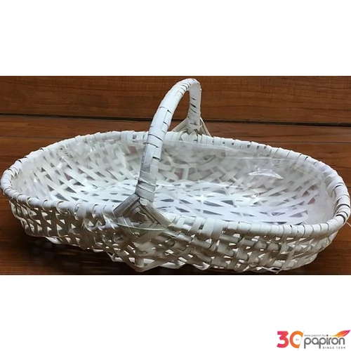 Vessző Fonott kosár fehér levendulaszedő 35x20x8/16