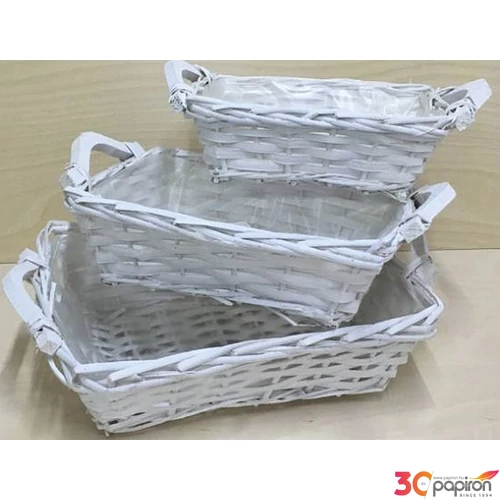Vessző, fonott tálca szett 3db-os szett 24x18cm,29x23cm,35x27cm