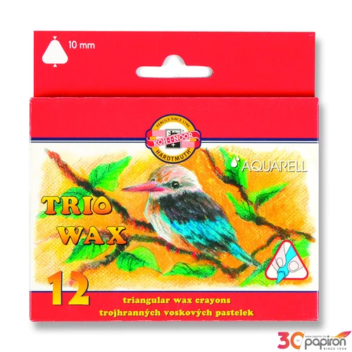Viaszkréta 12 Kooh-I-Noor 8272 10mm háromszögletű iskolaszer- tanszer