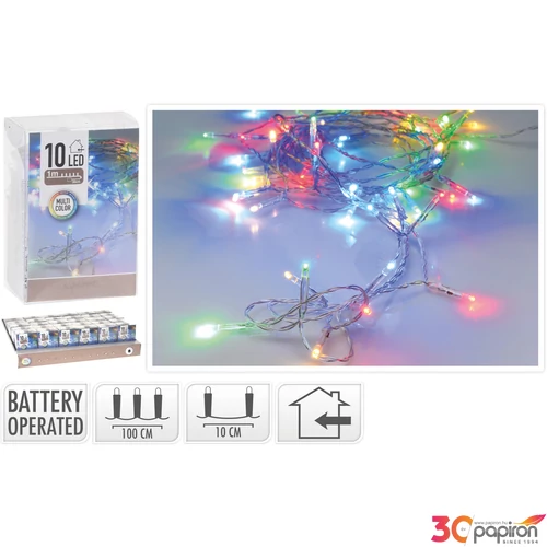 Égősor fényfűzér 10 led 10db-os multicolor beltéri kpm