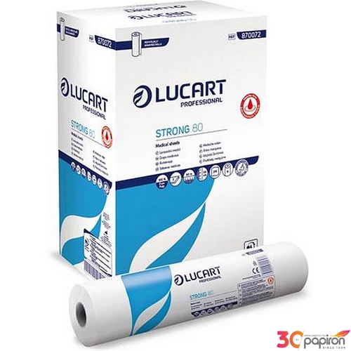 Vizsgálóasztal terítő 2 rétegű 59cm x 80m 1 tekercs LUCART Strong 80 hófehér