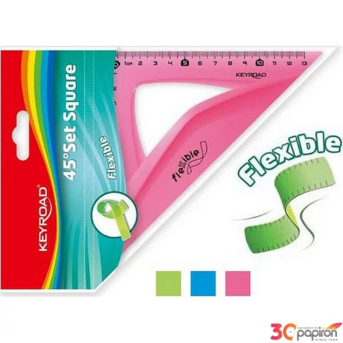 Vonalzó 13cm Keyroad KR971103 flexibilis 45 fokos Iskolaszezonos termék