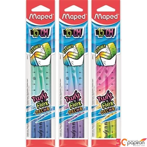 Vonalzó 15cm műanyag Maped Twist`n Flex Decor törhetetlen Irodai kiegészítők Maped 279115