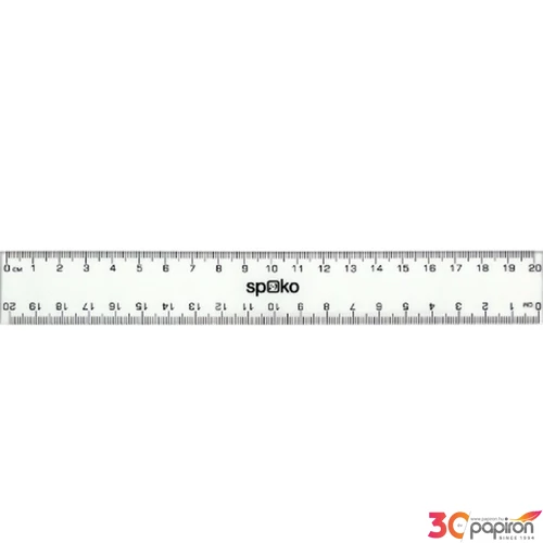 Vonalzó 20 cm átlátszó 