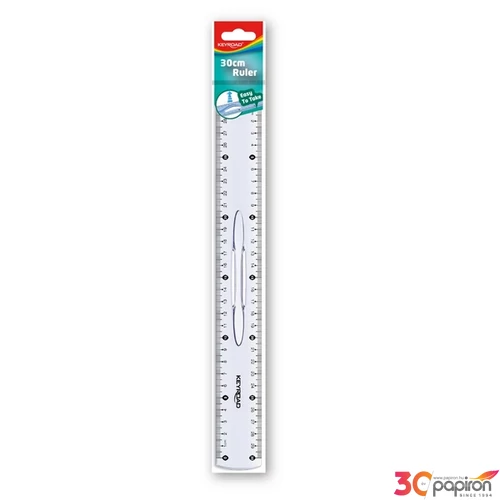 Vonalzó 30 cm kétoldalt skálázott, fogantyús Keyroad KR971059