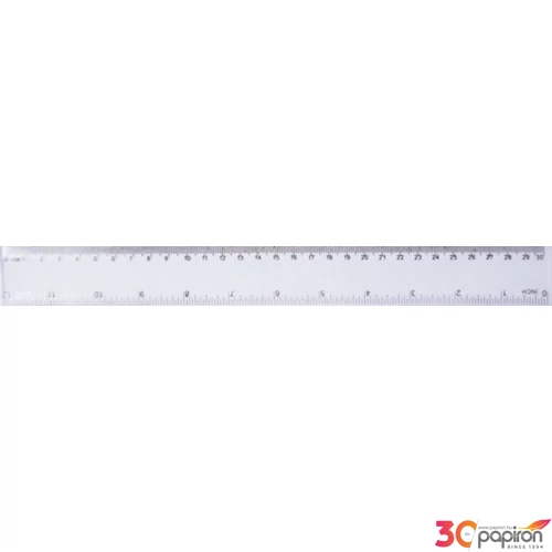 Vonalzó 30cm Átlátszó vastag műanyag 33mm széles