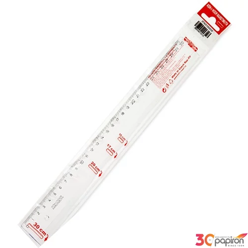 Vonalzó 30cm egyenes Koh-I-Noor 742610 műanyag átlátszó