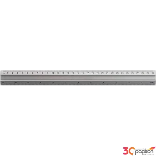 Vonalzó 30cm fém Kétoldalas centiméter/Inch beosztás