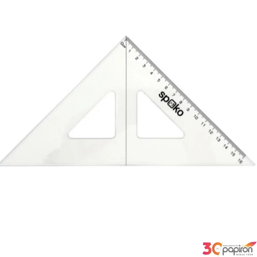 Vonalzó háromszög 16 cm átlátszó