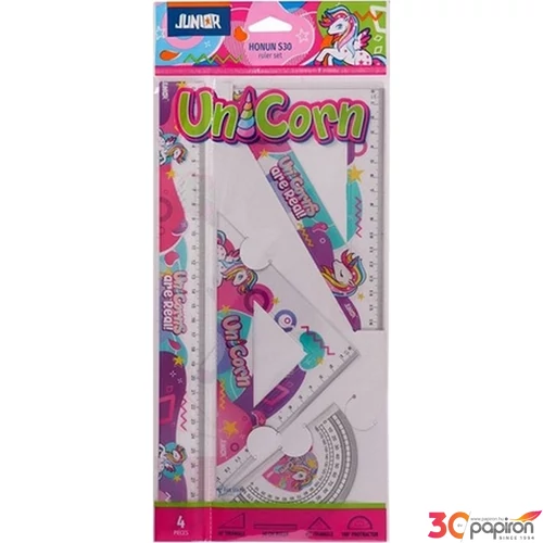 Vonalzó készlet Junior Honun unikornis témával 4db-os S30 Junior 131461