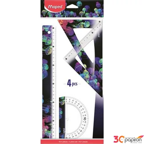 Vonalzókészlet Maped műanyag, 4 darabos, Deepsea Paradise IMA981832