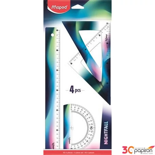 Vonalzókészlet műanyag Maped 4 darabos, Nightfall, 30 cm IMA981831