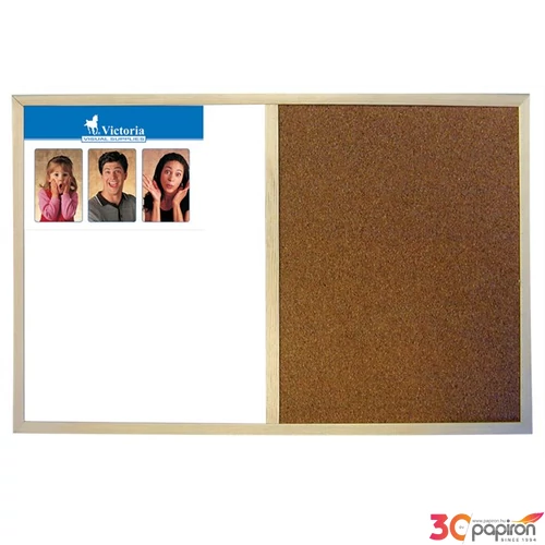 Kombitábla 60x80 Victoria fakeretes fehértábla/parafatábla Prezentáció Victoria MX06001010