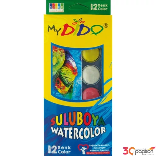 Vízfesték 12-es MYDIDO 24mm-es nagygombos 