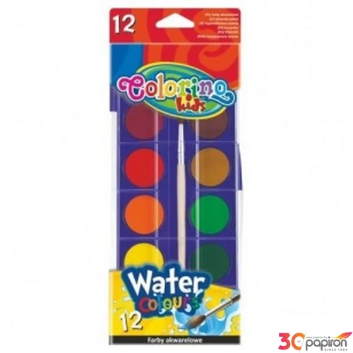 Vízfesték 12 Colorino kids ecsettel műanyag tokban